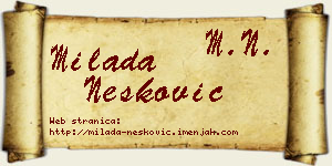Milada Nešković vizit kartica